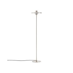 Lampadaire Nuvira en métal brossé gris clair