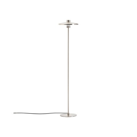 Lampadaire Nuvira en métal brossé gris clair