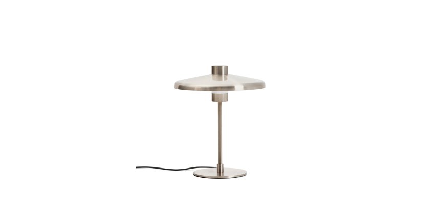 Nuvira table lamp in light grey brushed metal