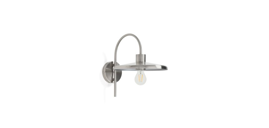 Nuvira wall light in light grey brushed metal