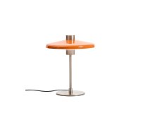 DE_Lampe de table Nuvira en métal brossé gris clair et abat-jour orange