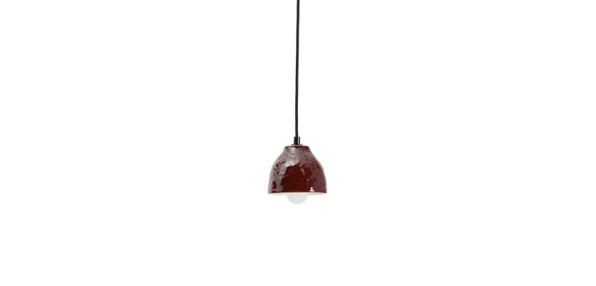 Drava ceiling lamp in burgundy ceramic