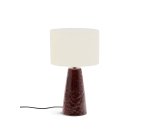 Drava table lamp in burgundy ceramic with cotton shade