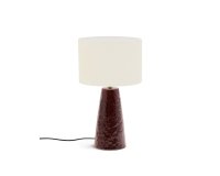 Lampe de table Drava en céramique grenat avec abat-jour en coton