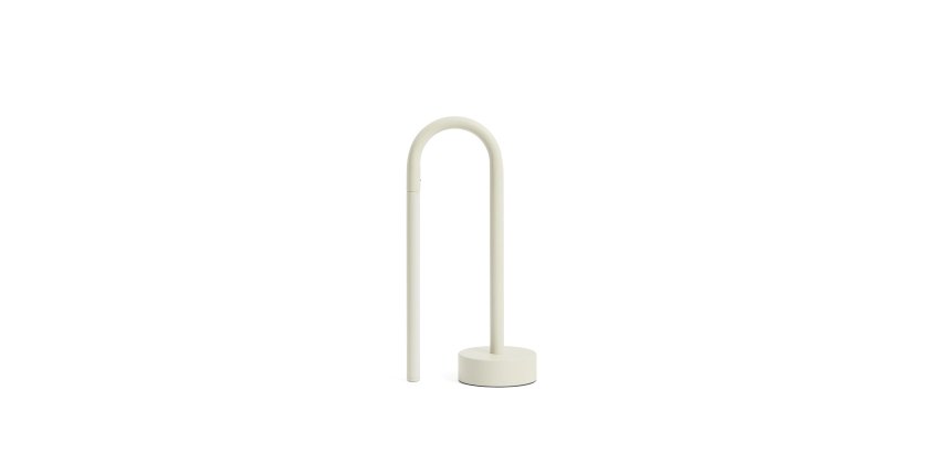Bow grey aluminium portable table lamp