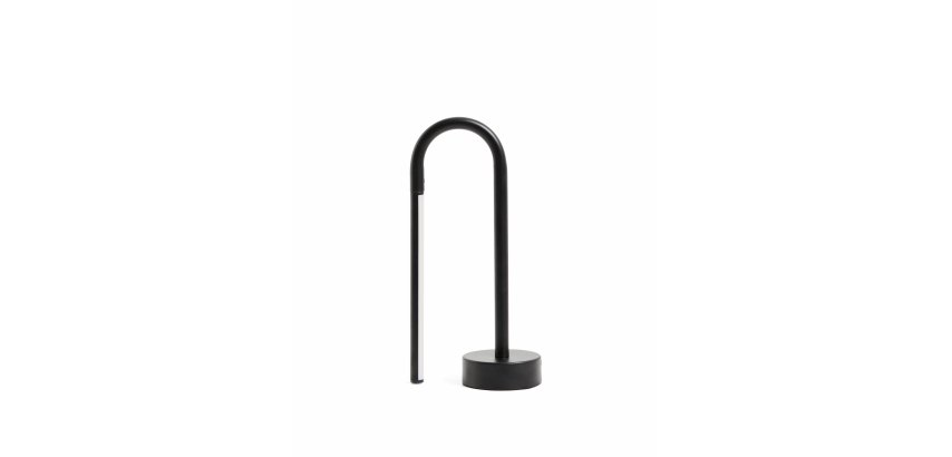 DE_Lampe de table portable Bow en aluminium noir