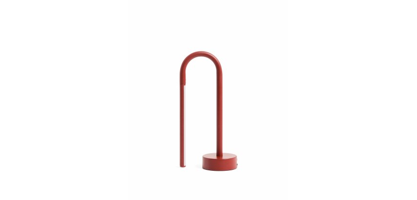 Bow red aluminium portable table lamp