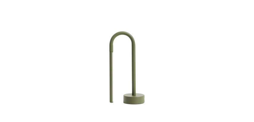 Bow green aluminium portable table lamp