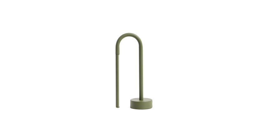 Lampe de table portable Bow en aluminium vert