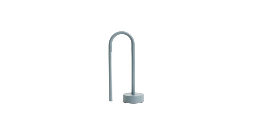 Bow blue aluminium portable table lamp