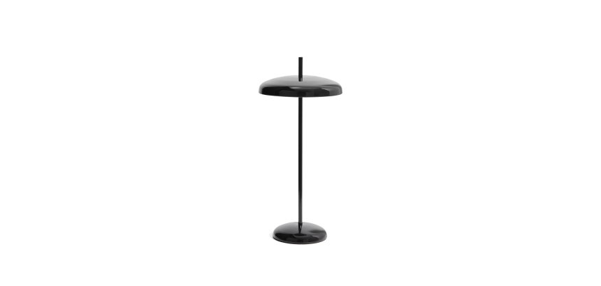 Lampe de table portable Porte en aluminium noir