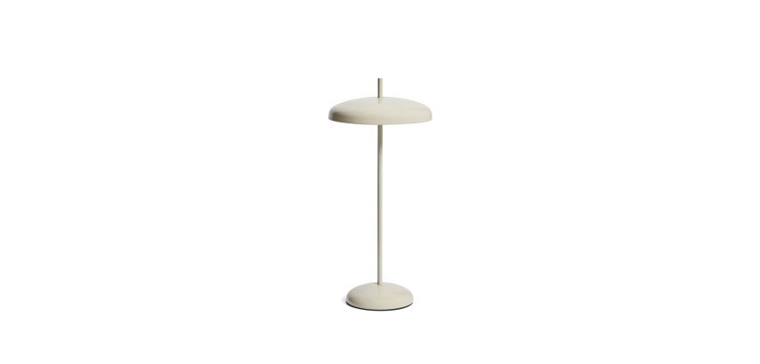 Porte light grey aluminium portable table lamp