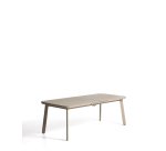 Izola extendable outdoor table in aluminium with taupe finish 220 (280) x 100 cm