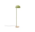 Lampe sur pied Catlar en frêne et métal avec finition verte