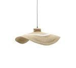 Lampe de plafond Albenya en fibres naturelles et coton, finition naturelle et blanche Ø 90 cm