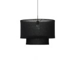 DE_Abat-jour pour suspension Mariela en lin avec finition noire Ø 60 x 40 cm