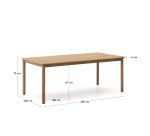 Tavolo sori in legno massiccio di acacia 200 x 100 cm FSC 100%