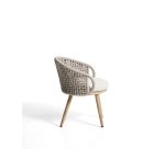 Chaise d’extérieur Lidario en aluminium effet bois et corde synthétique taupe