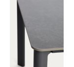 DE_Table Anafi en pierre frittée et aluminium graphite 220 x 100 cm