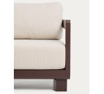 Ensemble Nerano canapé 3 places et table basse en aluminium marron