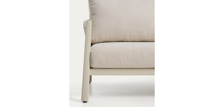 DE_Ensemble Aleria avec canapé 3 places, 2 fauteuils et table basse en aluminium et corde synthétique écru