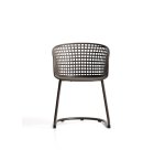DE_Chaise d’extérieur Tenaro en plastique avec structure en acier marron