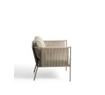 Fauteuil d’extérieur Zivia en corde écrue et acier galvanisé taupe