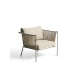 Fauteuil d’extérieur Zivia en corde écrue et acier galvanisé taupe