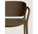 Chaise empilable d’extérieur Ania marron foncé