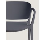 Chaise empilable d’extérieur Ania gris foncé