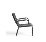 DE_Fauteuil empilable Salis en aluminium graphite et corde synthétique gris foncé
