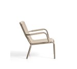 DE_Fauteuil empilable Salis en aluminium taupe et corde synthétique beige