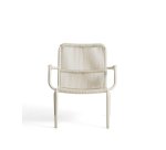 DE_Fauteuil empilable Salis en aluminium écru et corde synthétique écrue