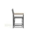 Tisno outdoor folding chair in graphite aluminium and grey texteline