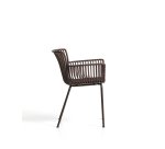 DE_Chaise d’extérieur Surpika avec pieds en acier marron