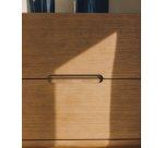 Arelida bedside table made of oak veneer and solid oak wood with light brown finish 65 x 50 cm FSC Mix Credit