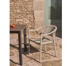 DE_Table Anafi en pierre frittée et aluminium graphite 220 x 100 cm