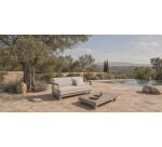 Nerano set with 3-seater sofa and coffee table in taupe aluminium
