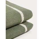 Coussin pour bain de soleil Daila avec motif Ikat 100 % PET vert 50 x 175 cm