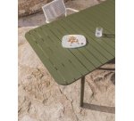 Tavolo allungabile da esterno Izola in alluminio con finitura verde 220 (280) x 100 cm