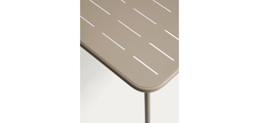 Tavolo da esterno Zivia in acciaio zincato color tortora 90 x 50 cm
