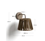 Applique murale d’extérieur Aldet en corde plate et métal beige