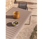 Table extensible Brela en aluminium taupe 205(287) x 100 cm