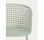 Tenaro green plastic outdoor chair with steel structure