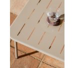 Tavolo da esterno Zivia in acciaio zincato color tortora 90 x 50 cm