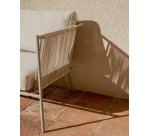 Fauteuil d’extérieur Zivia en corde écrue et acier galvanisé taupe