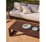 Ensemble Nerano canapé 3 places et table basse en aluminium marron