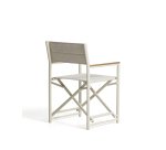 Chaise pliable d’extérieur Tisno en aluminium taupe et textilène taupe