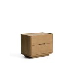 Arelida bedside table made of oak veneer and solid oak wood with light brown finish 65 x 50 cm FSC Mix Credit