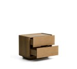 Arelida bedside table made of oak veneer and solid oak wood with light brown finish 65 x 50 cm FSC Mix Credit